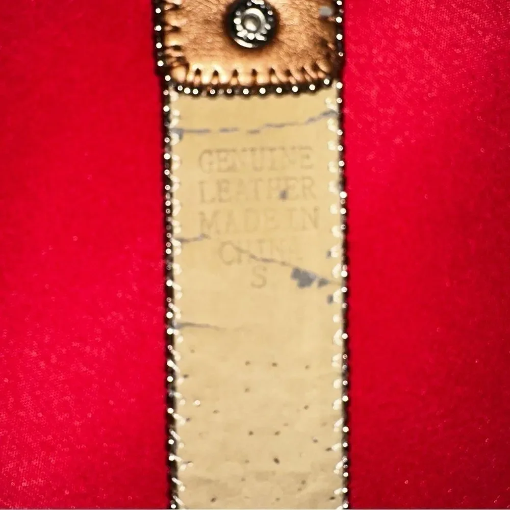 Leather bling belt size s